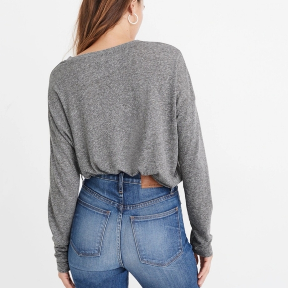 Rivet & Thread Madewell Gray Ex Boyfriend Long Sleeve Tee Shirt NWOT! - Picture 3 of 9